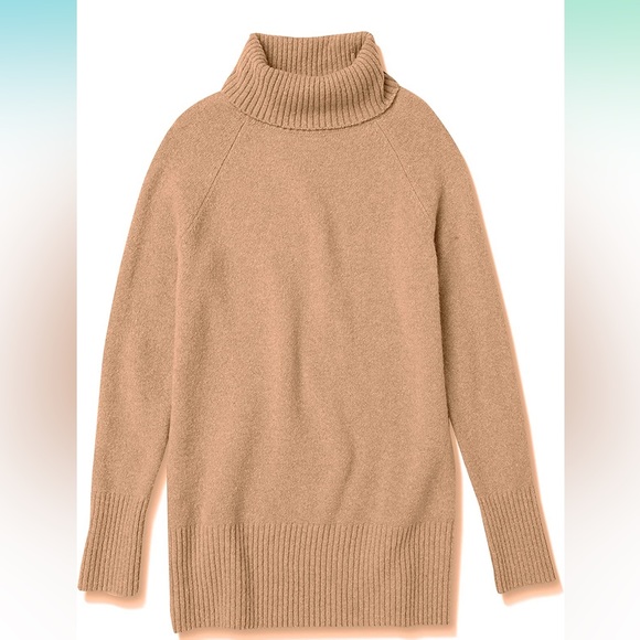 NWT Goodthreads Women’s Boucle Turtleneck Sweater- Beige Large - Picture 5 of 5